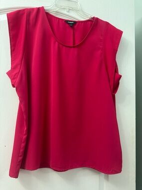 Express Women's Sleeveless Scoop Neck Blouse - Hot Pink
